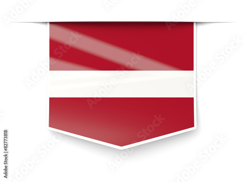 Free Download Square label with flag of latvia - GFXLoad