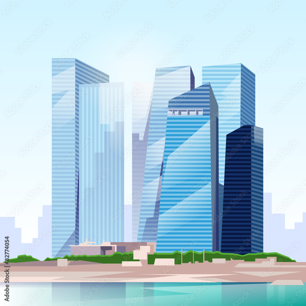 City Skyscraper View Cityscape Skyline Vector City Skyscraper View Cityscape Skyline Vector