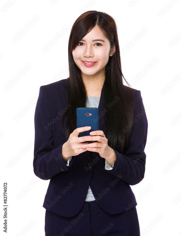Young businesswoman use of the smartphone Young businesswoman use of the smartphone