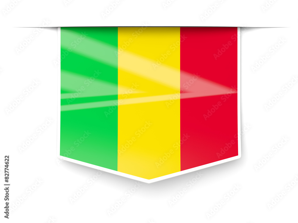 Square label with flag of mali