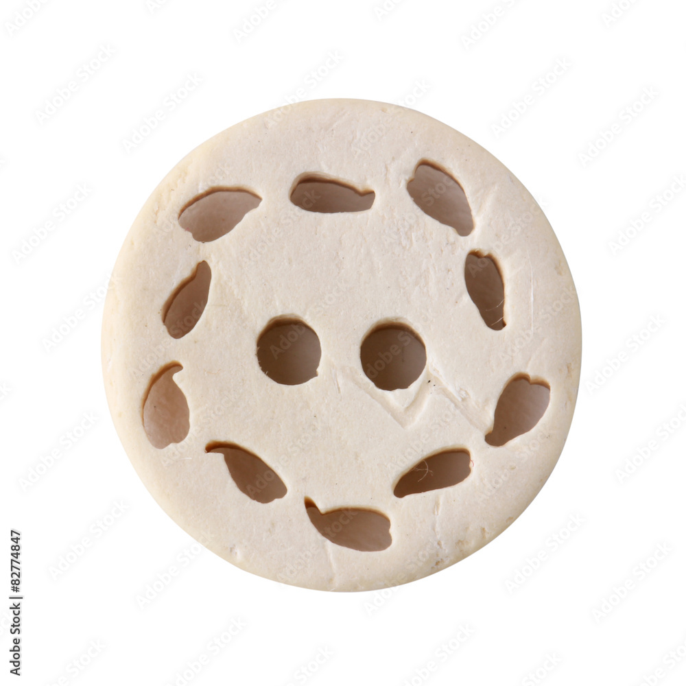 Fototapeta premium Wooden buttons isolated on white background