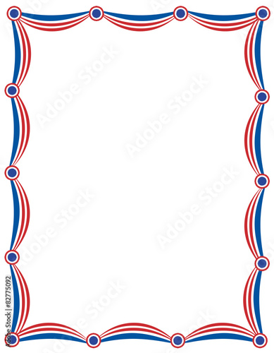 Patriotic garlands border / frame on white