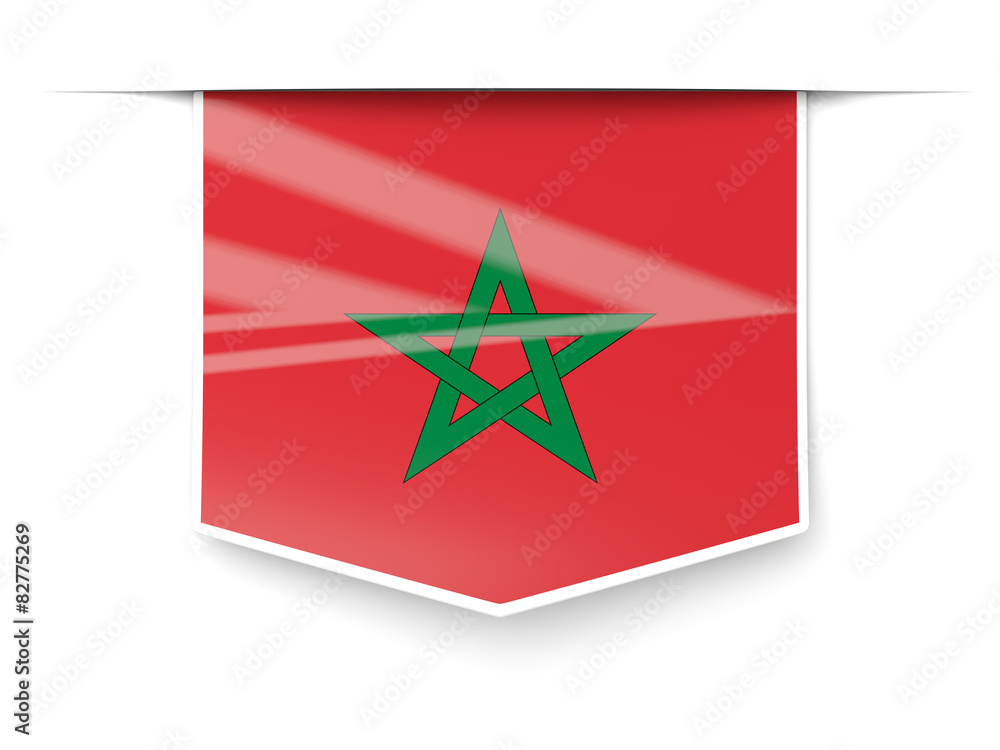 Square label with flag of morocco Square label with flag of morocco