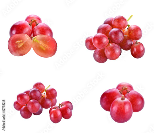 Red grape isolated on white background
