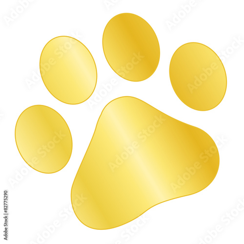 Gold paw print