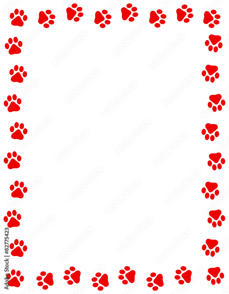 Paw prints frame Paw prints frame