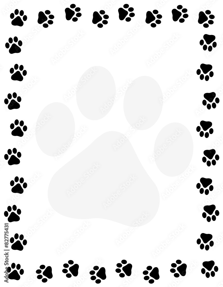 Paw print top picture frame