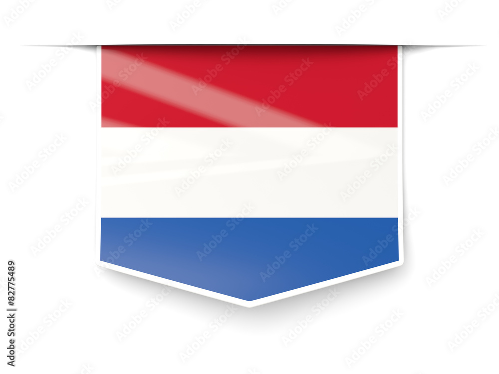 Square label with flag of netherlands Square label with flag of netherlands