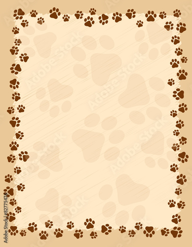 Paw prints frame