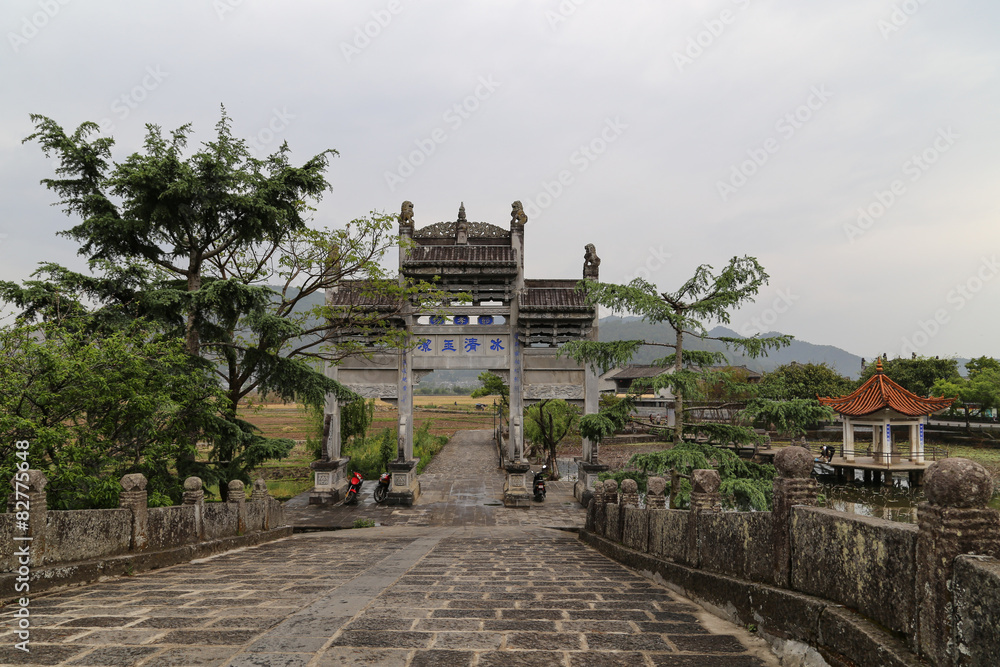ancient architectural buildings in heshun town, yunnan, china