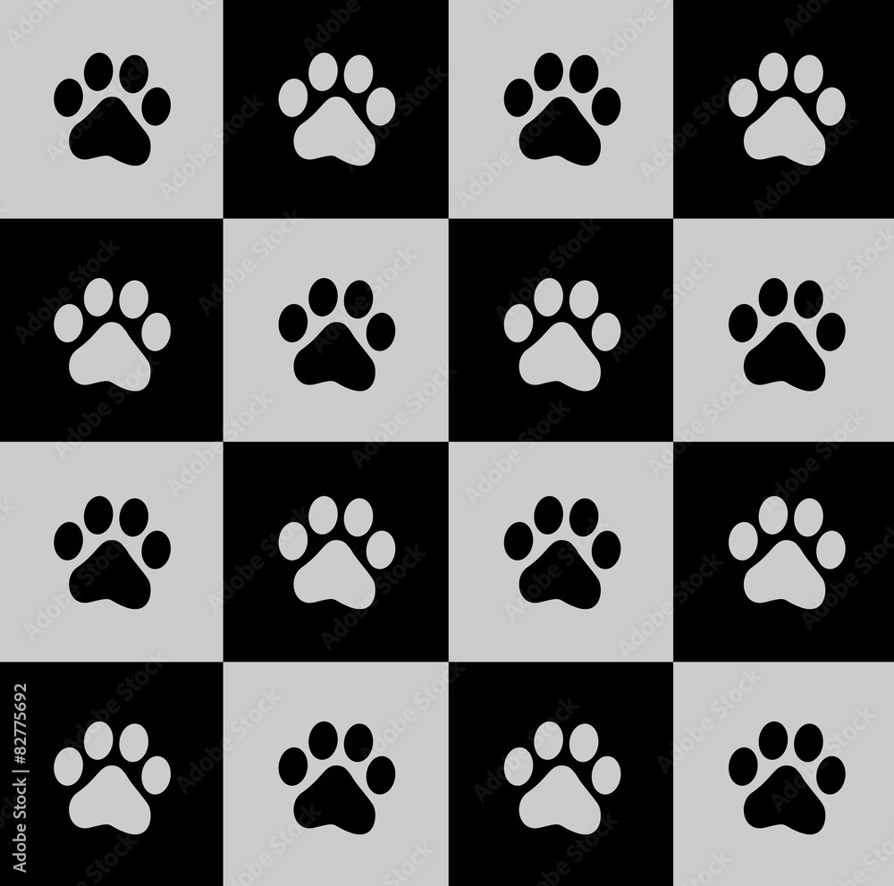 Fototapeta premium Paw prints pattern
