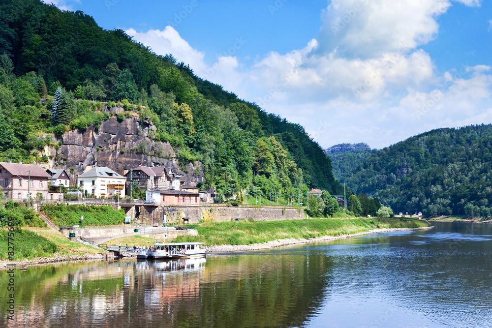 Elbe river valley near Hrensko, Czech - Saxon Switzerland, Czech