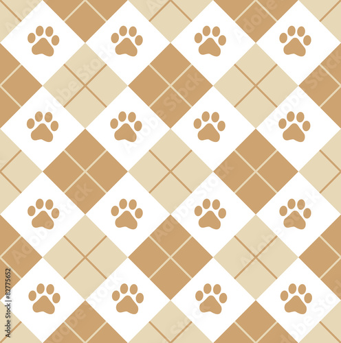 Paw prints seamless pattern