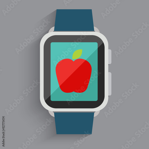 Red apple in watch screen