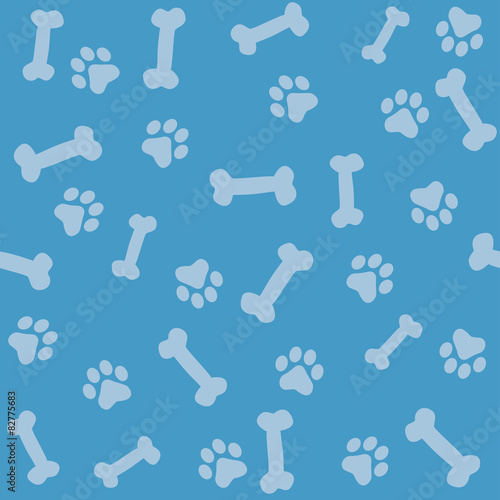 Paw prints and bones seamless