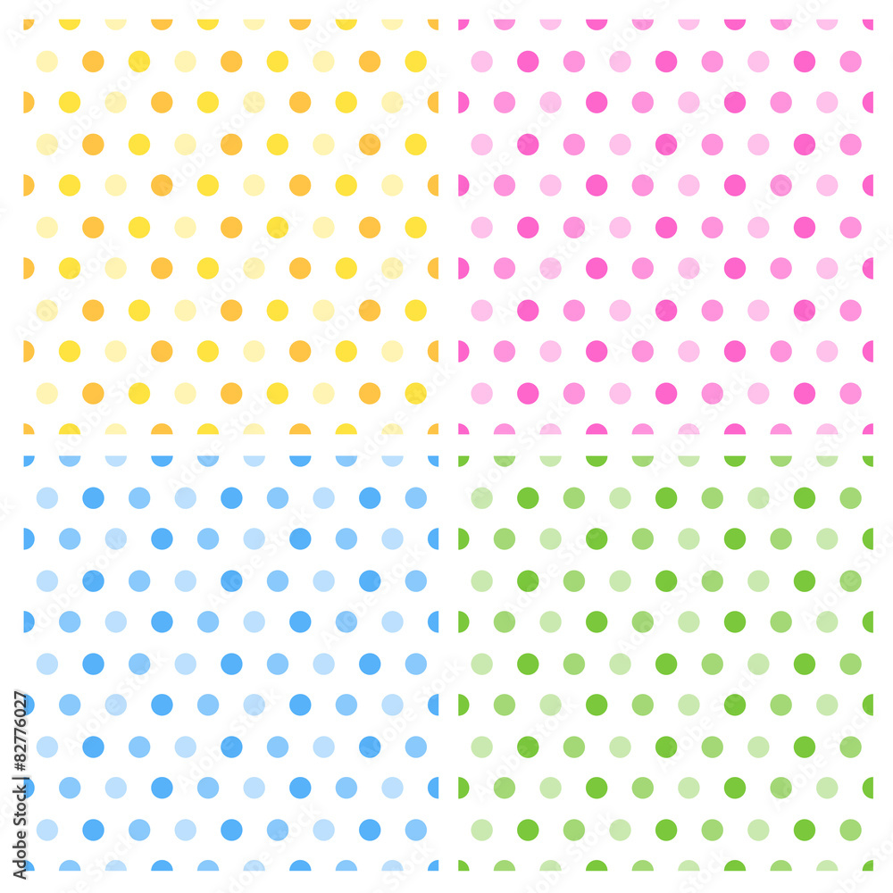 Polka dot pattern collection on white background Polka dot pattern collection on white background
