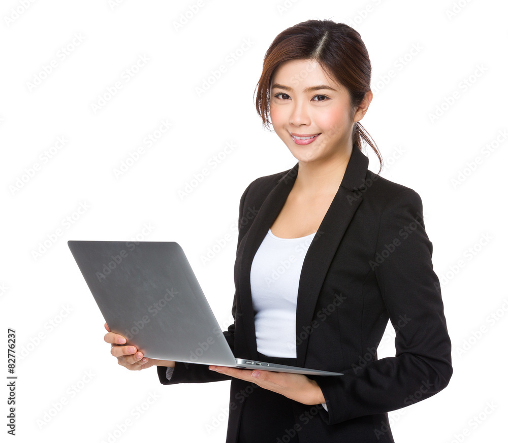 Businesswoman use of laptop computer Businesswoman use of laptop computer