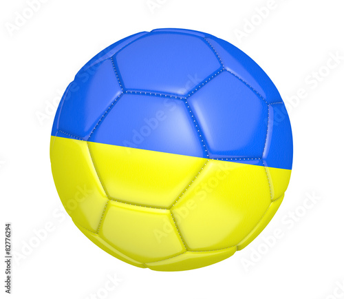 Soccer ball  or football  with the country flag of Ukraine