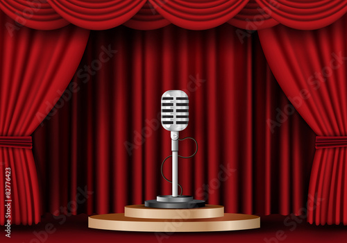 microphone on stage curtain.