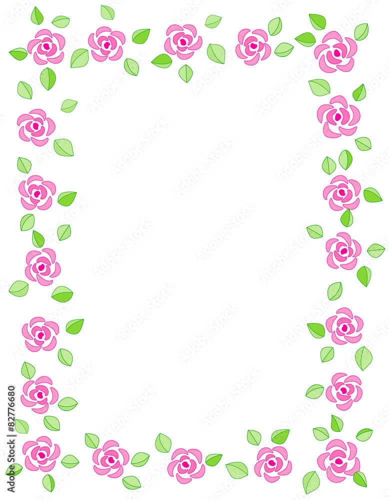 Pink roses frame