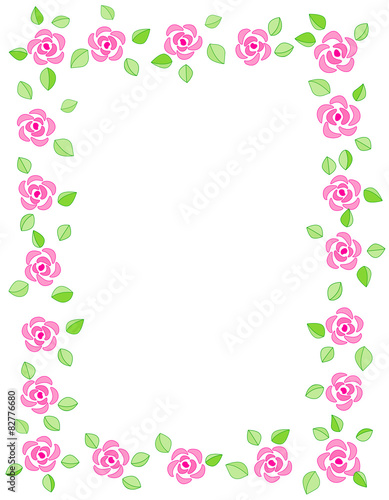 Pink roses frame