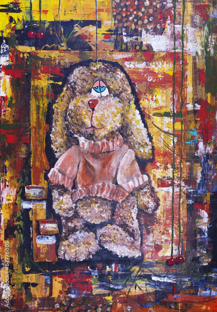 Fototapeta premium Plush shaggy toy doggie
