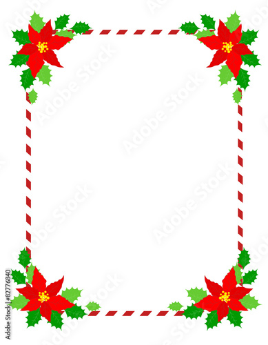 Christmas frame poinsettia