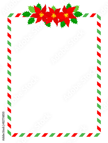 Christmas frame poinsettia