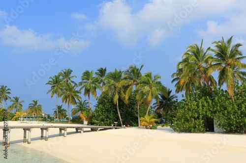 Fototapeta Naklejka Na Ścianę i Meble -  The Maldives Beach Landscape view on Vacation trip