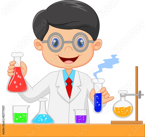 Cartoon illustration of scientists