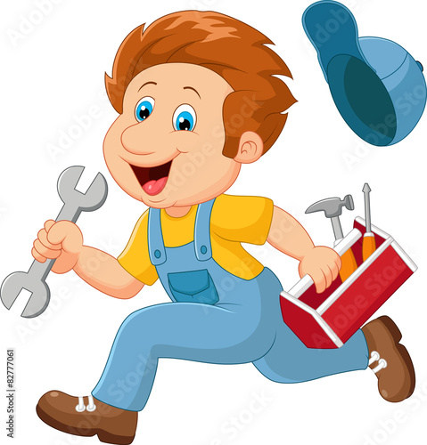 Cartoon illustration of a mechanic