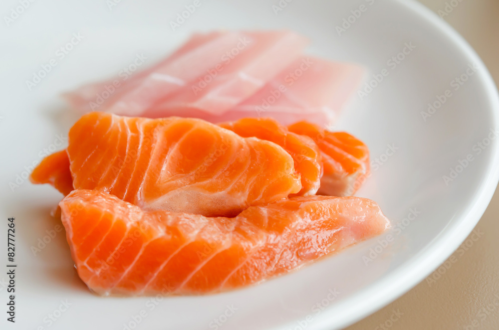 Salmon sashimi Salmon sashimi