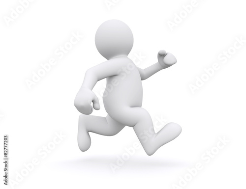 White man running.