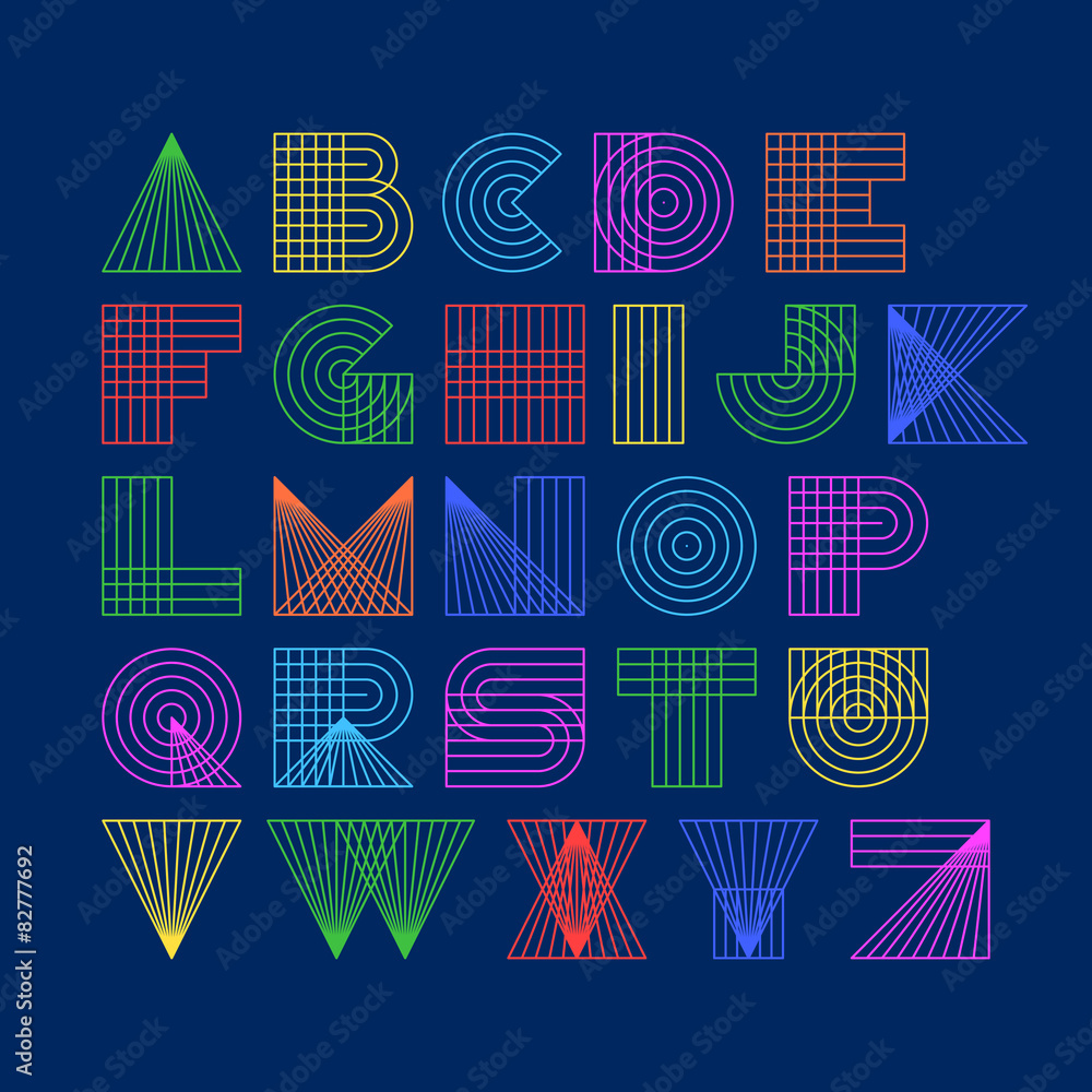 Geometric shapes linear alphabet Geometric shapes linear alphabet