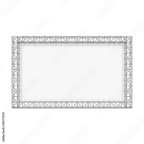 Blank advertising outdoor banner on truss system photo