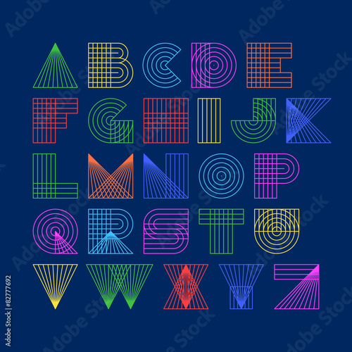 Geometric shapes linear alphabet