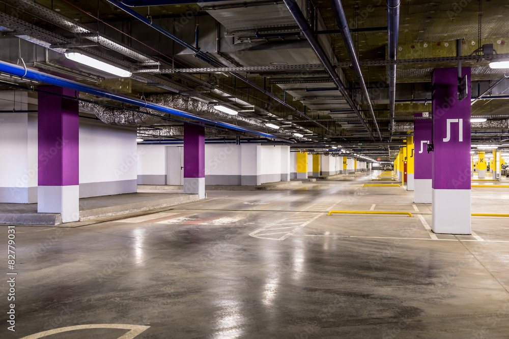 Empty parking garage