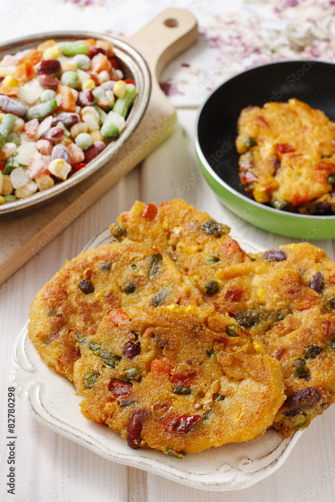 Potato pancakes with vegetables Potato pancakes with vegetables