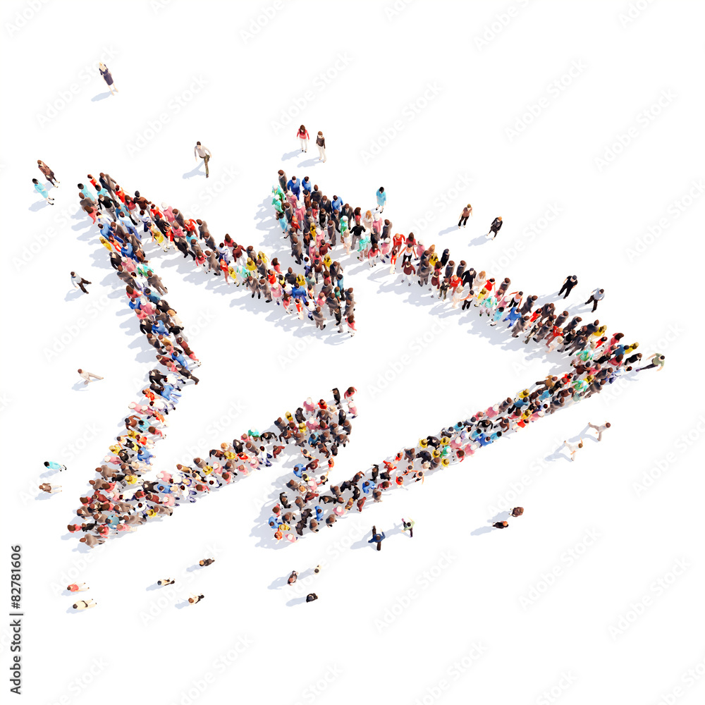 People in the form of arrows. People in the form of arrows.