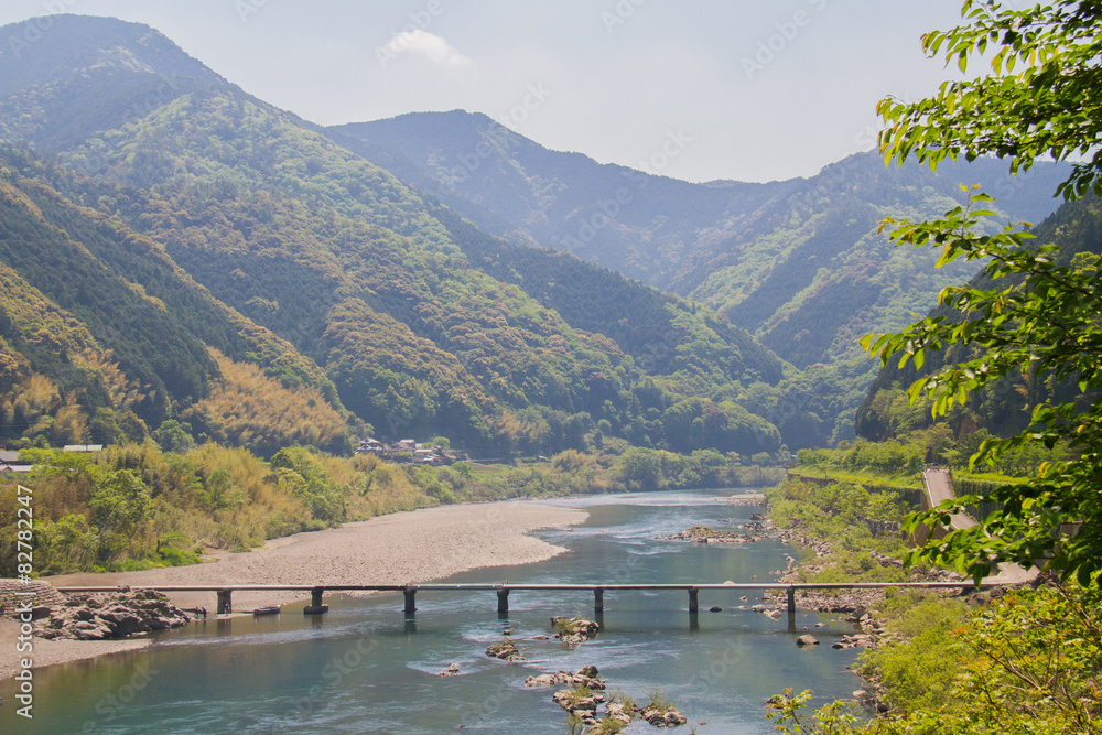 Naklejka premium 長生沈下橋