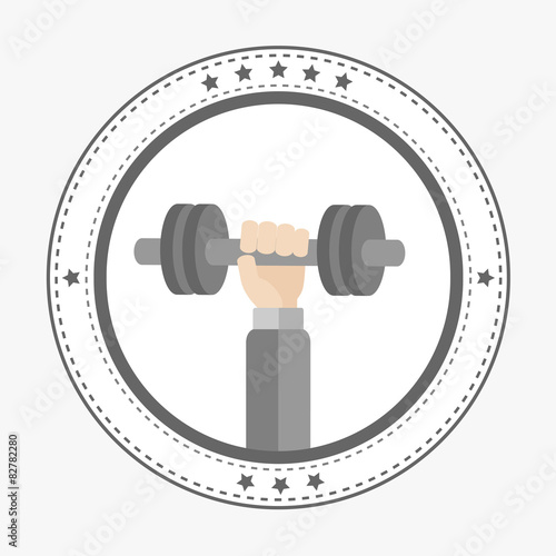 Hand dumbell Round Icon  stars Sport healthy lifestyle Flat 