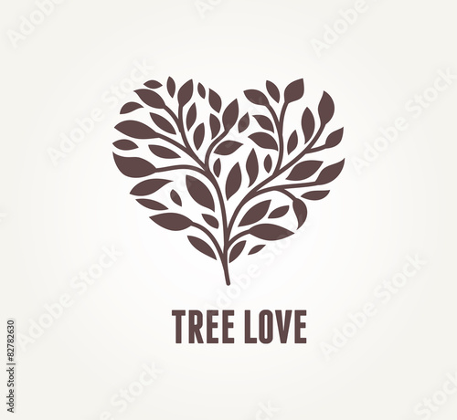 Tree heart - vector icon