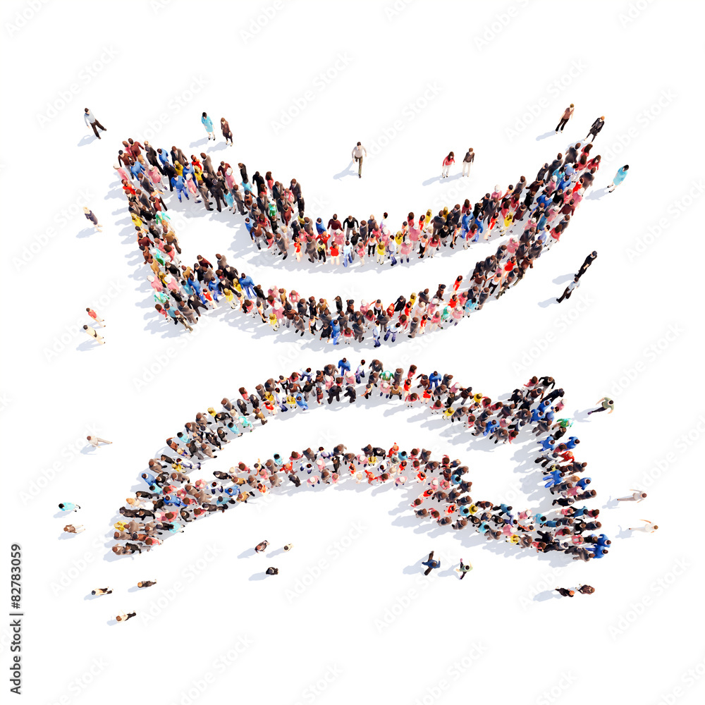 People in the form of arrows. People in the form of arrows.
