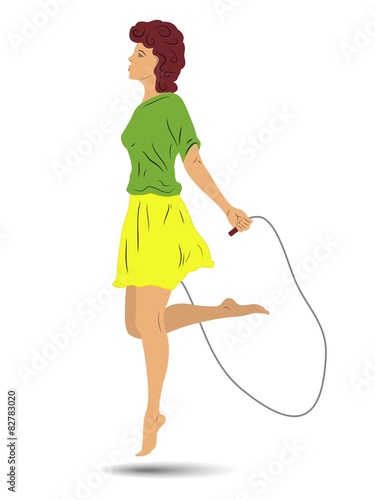 silhouette girl skipping rope