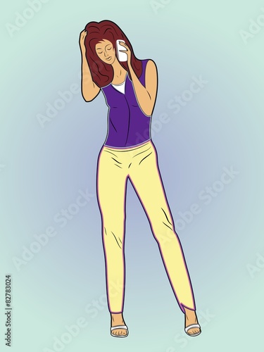 silhouette girl with phone