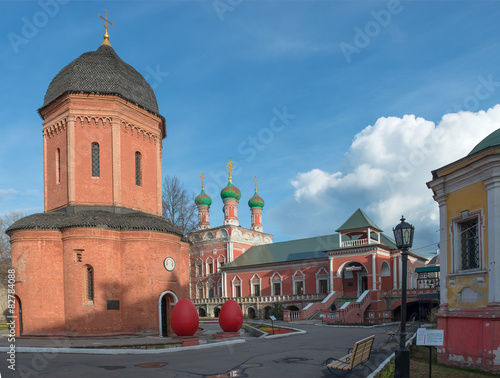 Cathedral of St. Peter (in the foreground). Vysokopetrovsky mona