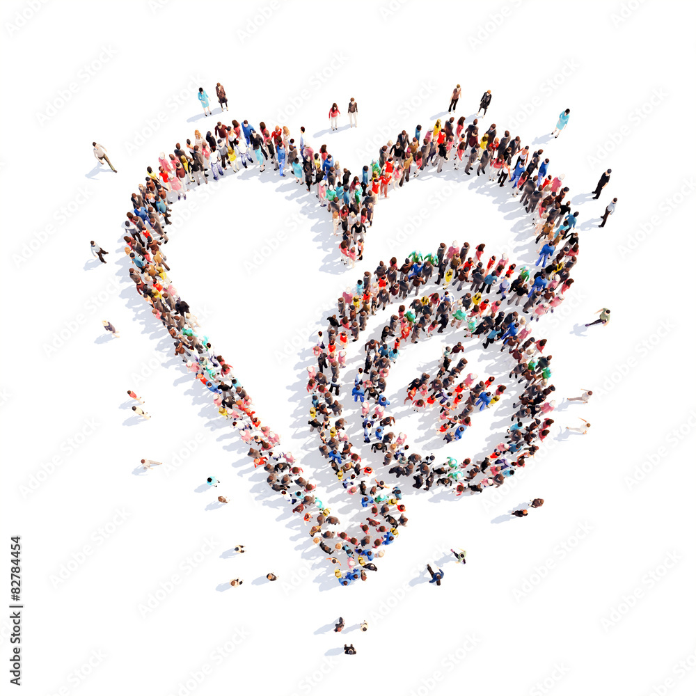 People in the form of hearts. People in the form of hearts.