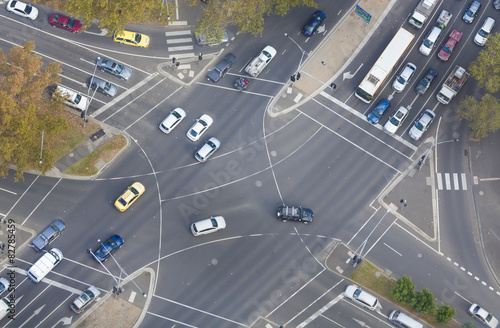 Top down view of an intersection