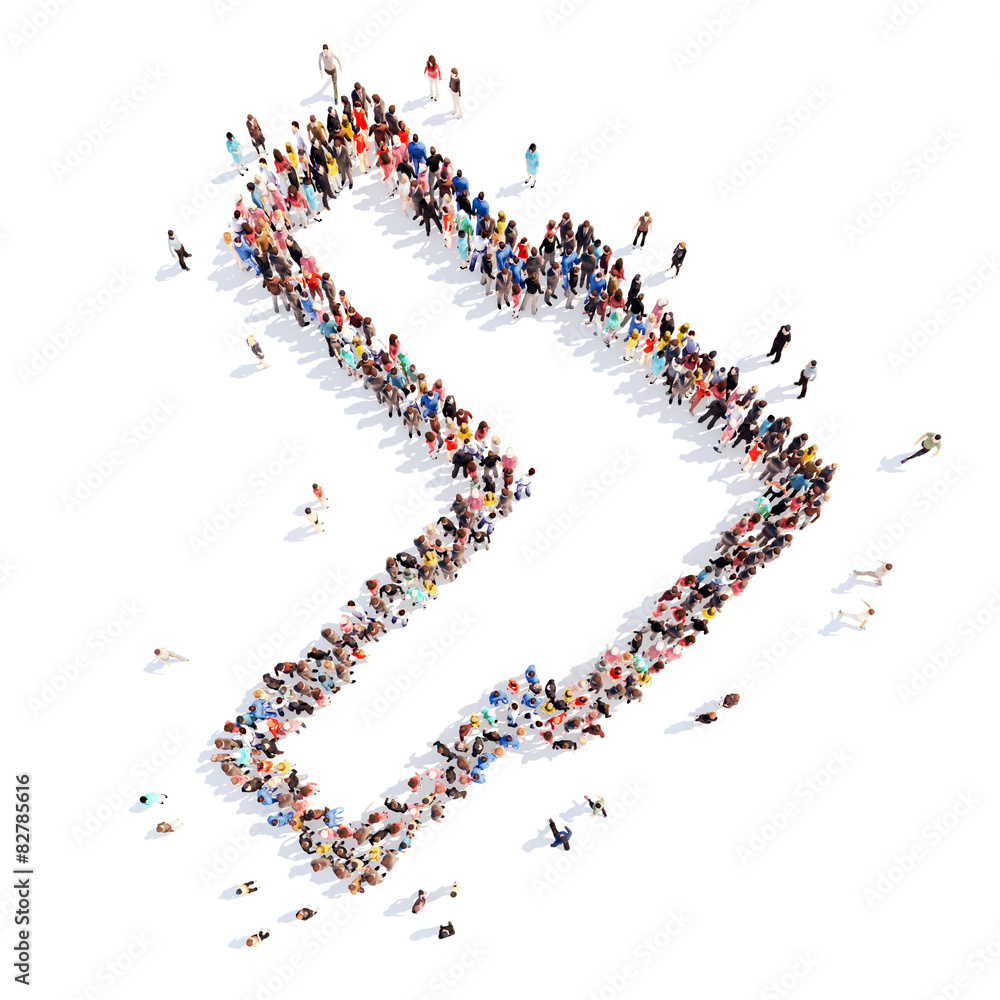 People in the form of arrows. People in the form of arrows.