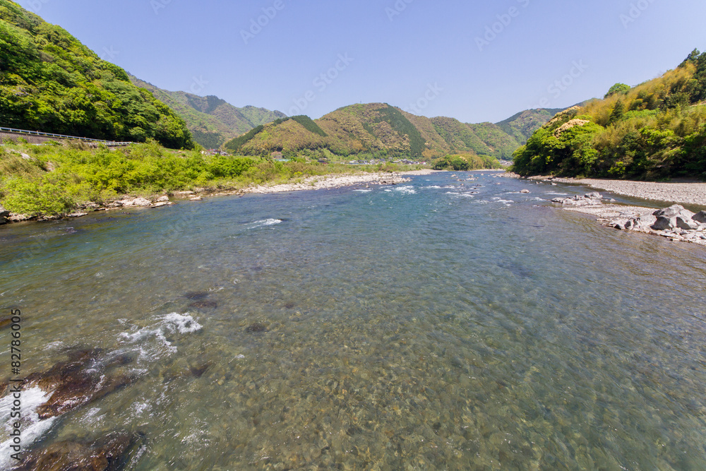 中半家沈下橋からの風景